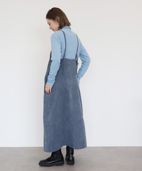 AMERICAN HOLIC（アメリカンホリック）の「コール天Vネックキャミワンピース（ワンピース・レディース・ブラウン/ブルー・M/L）」の3枚目の写真