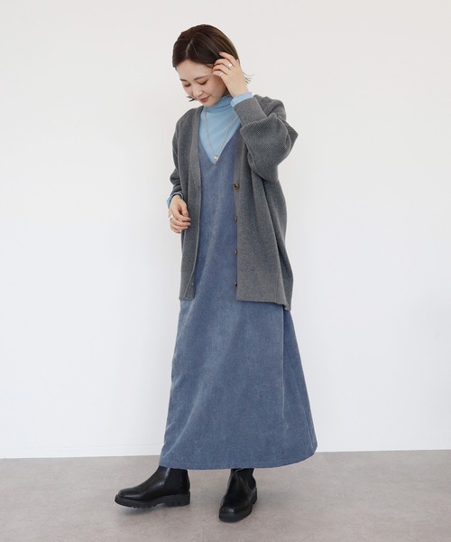 AMERICAN HOLIC（アメリカンホリック）の「コール天Vネックキャミワンピース（ワンピース・レディース・ブラウン/ブルー・M/L）」の8枚目の写真