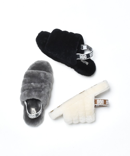 UGG(アグ)の「【UGG / アグ】FLUFF YEAH SLIDE フラッフイヤースライド / ムートンサンダル(サンダル・レディース・ブラック/チャコールグレー/ナチュラル・37/35/39)」の13枚目の写真
