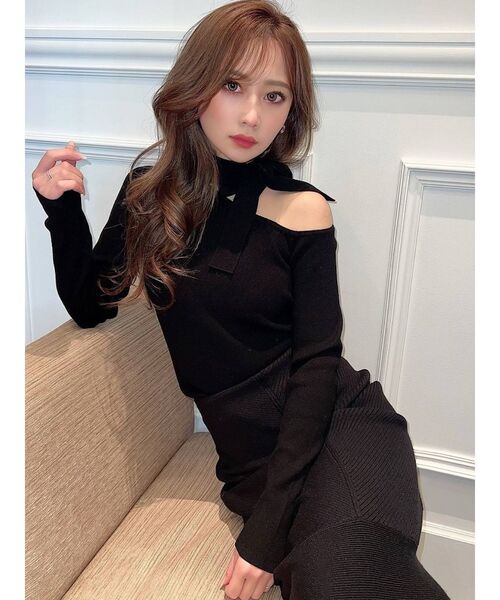 RESEXXY(リゼクシー)の「ワンショルチョーカーニット(ニット/セーター・レディース・ホワイト/ブラック/ベージュ/ミント・FREE)」の21枚目の写真