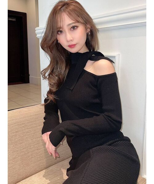 RESEXXY(リゼクシー)の「ワンショルチョーカーニット(ニット/セーター・レディース・ホワイト/ブラック/ベージュ/ミント・FREE)」の15枚目の写真