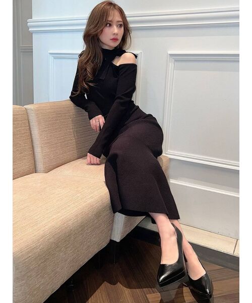 RESEXXY(リゼクシー)の「ワンショルチョーカーニット(ニット/セーター・レディース・ホワイト/ブラック/ベージュ/ミント・FREE)」の12枚目の写真