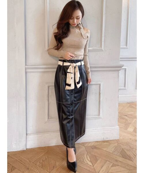 RESEXXY(リゼクシー)の「ワンショルチョーカーニット(ニット/セーター・レディース・ホワイト/ブラック/ベージュ/ミント・FREE)」の19枚目の写真