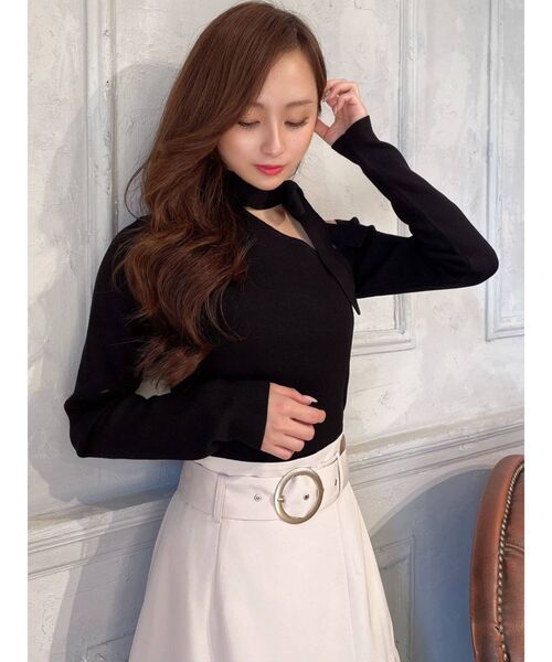 RESEXXY(リゼクシー)の「ワンショルチョーカーニット(ニット/セーター・レディース・ホワイト/ブラック/ベージュ/ミント・FREE)」の20枚目の写真