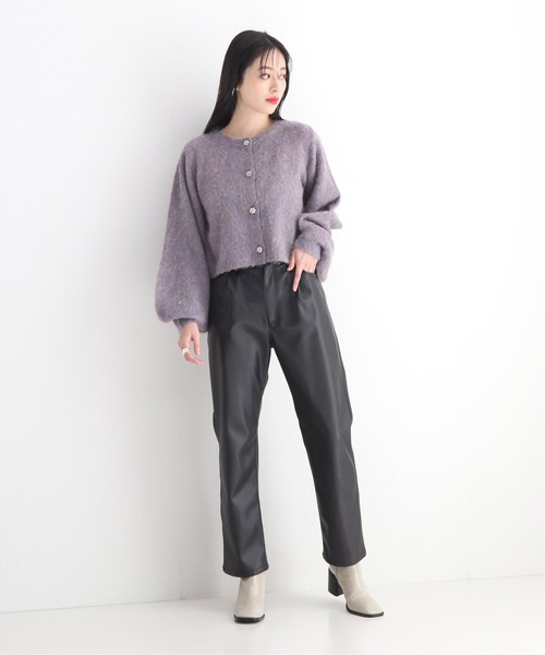 Oriens JOURNAL STANDARD（オリエンス ジャーナルスタンダード）の「ビジューニットカーディガン（カーディガン/ボレロ・レディース・チャコールグレー/パープル・FREE）」の12枚目の写真