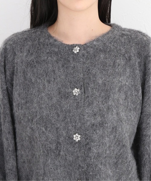 Oriens JOURNAL STANDARD（オリエンス ジャーナルスタンダード）の「ビジューニットカーディガン（カーディガン/ボレロ・レディース・チャコールグレー/パープル・FREE）」の4枚目の写真