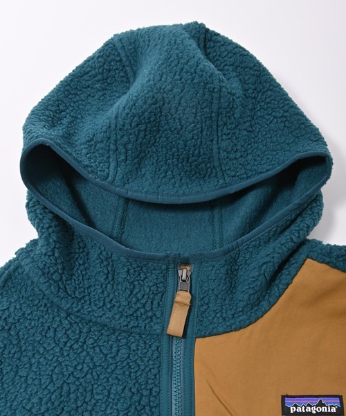 patagonia（パタゴニア）の「Patagonia(パタゴニア) レトロ ボアパイル プルオーバーパーカー（パーカー・メンズ・チャコール/グリーン・S/M/L/XL）」の5枚目の写真