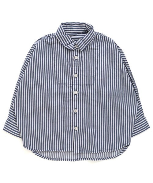 Ampersand(アンパサンド)の「premier ストライプドルマンシャツ(シャツ/ブラウス・キッズ・ブラック/ブルー/グリーン・90/100/110/120/80/130/70/140)」の3枚目の写真