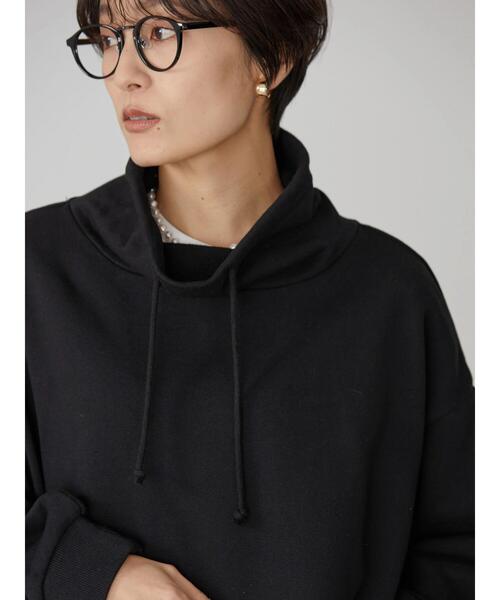 AMERICAN HOLIC（アメリカンホリック）の「ハイネックポケット付き裏毛プルオーバー（スウェット・レディース・ブラック/アイボリー/モカ・L/M）」の11枚目の写真