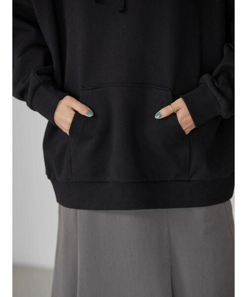 AMERICAN HOLIC（アメリカンホリック）の「ハイネックポケット付き裏毛プルオーバー（スウェット・レディース・ブラック/アイボリー/モカ・L/M）」の13枚目の写真