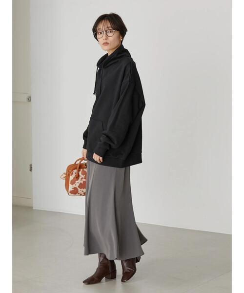 AMERICAN HOLIC（アメリカンホリック）の「ハイネックポケット付き裏毛プルオーバー（スウェット・レディース・ブラック/アイボリー/モカ・L/M）」の16枚目の写真