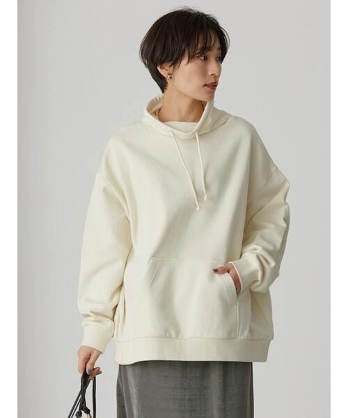 AMERICAN HOLIC（アメリカンホリック）の「ハイネックポケット付き裏毛プルオーバー（スウェット・レディース・ブラック/アイボリー/モカ・L/M）」の17枚目の写真