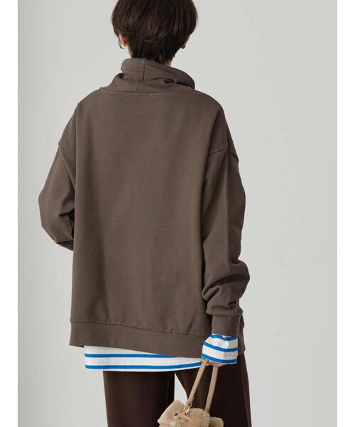 AMERICAN HOLIC（アメリカンホリック）の「ハイネックポケット付き裏毛プルオーバー（スウェット・レディース・ブラック/アイボリー/モカ・L/M）」の22枚目の写真