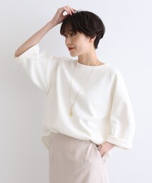 INDIVI（インディヴィ）の「◆【日本製】コットンリブ ハーフスリーブプルオーバー（スウェット）」