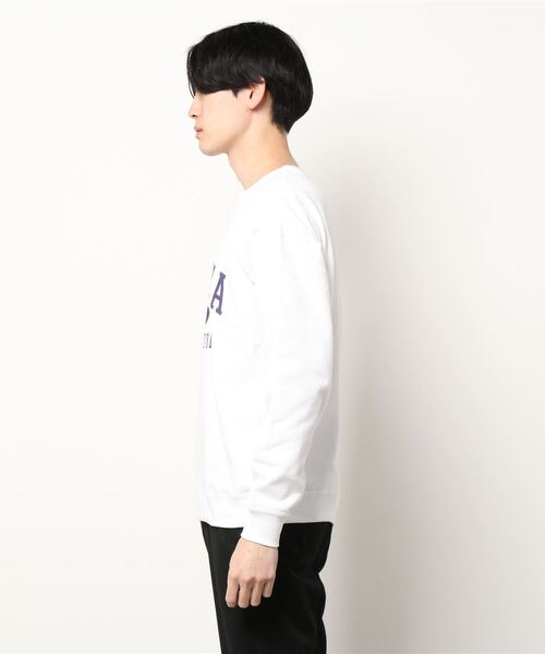 TRAP/U (トラップユー)の「【69】【TRAP/U】アメカジプリントクルーネックスウェットプルオーバー(スウェット・メンズ・ホワイト/ブラック/杢グレー・MEDIUM/LARGE)」の4枚目の写真