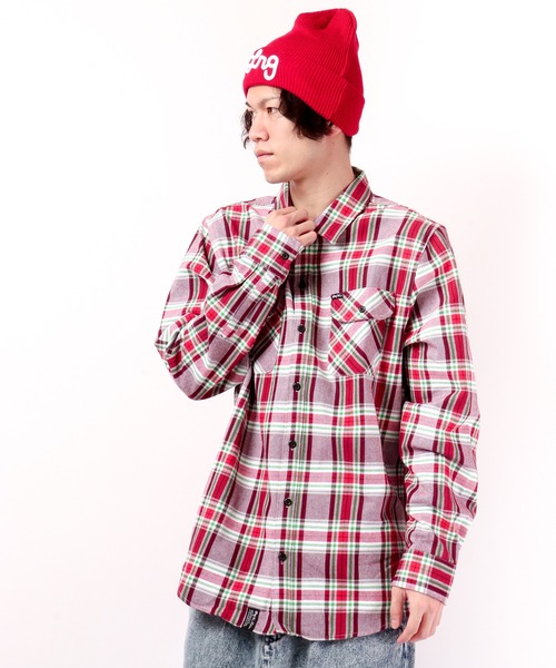 LRG（エルアールジー）の「LRG 長袖チェックシャツ（シャツ/ブラウス・メンズ・マルチ/バーガンディー・M/2XL/XL/L）」の2枚目の写真