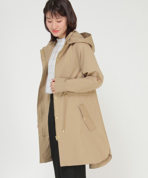 PATRAS ベージュ モッズコート フード付き セール】【フード取り外し可/ロング丈】ボアライナー付きコート