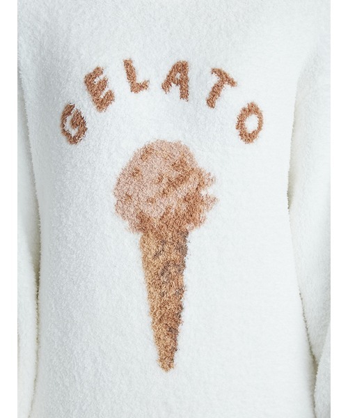 新品❤ジェラートピケ ベビモコ アイスジャガード フーディワンピース ホワイト gelato pique（ジェラートピケ）の「ベビモコアイスジャガード