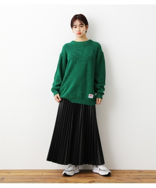 RODEO CROWNS WIDE BOWL（ロデオクラウンズワイドボウル）の「Fレザーカラープリーツスカート（スカート・レディース・アイボリー/ライトグリーン/ブラック・FREE）」の4枚目の写真