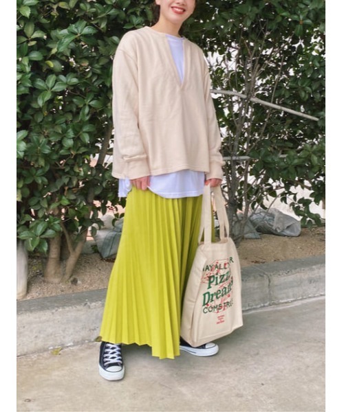 RODEO CROWNS WIDE BOWL（ロデオクラウンズワイドボウル）の「Fレザーカラープリーツスカート（スカート・レディース・アイボリー/ライトグリーン/ブラック・FREE）」の18枚目の写真