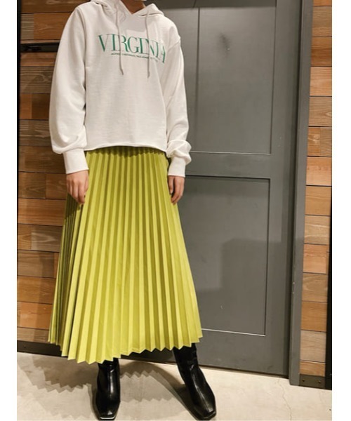 RODEO CROWNS WIDE BOWL（ロデオクラウンズワイドボウル）の「Fレザーカラープリーツスカート（スカート・レディース・アイボリー/ライトグリーン/ブラック・FREE）」の19枚目の写真