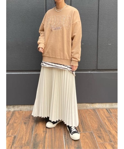 RODEO CROWNS WIDE BOWL（ロデオクラウンズワイドボウル）の「Fレザーカラープリーツスカート（スカート・レディース・アイボリー/ライトグリーン/ブラック・FREE）」の20枚目の写真