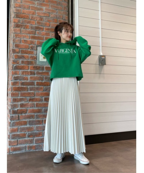 RODEO CROWNS WIDE BOWL（ロデオクラウンズワイドボウル）の「Fレザーカラープリーツスカート（スカート・レディース・アイボリー/ライトグリーン/ブラック・FREE）」の22枚目の写真