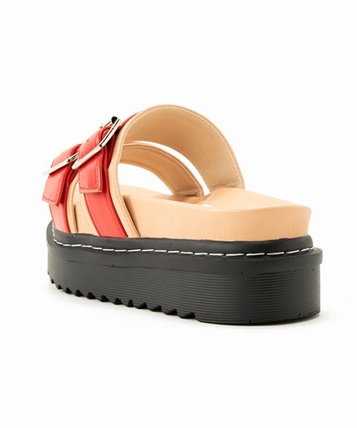 Casselini（キャセリーニ）の「Casselini(キャセリーニ)ダブルベルトミュール（サンダル・レディース・ブラック/レッド・S/M/L）」の12枚目の写真