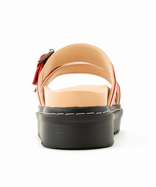 Casselini（キャセリーニ）の「Casselini(キャセリーニ)ダブルベルトミュール（サンダル・レディース・ブラック/レッド・S/M/L）」の7枚目の写真