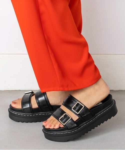 Casselini（キャセリーニ）の「Casselini(キャセリーニ)ダブルベルトミュール（サンダル・レディース・ブラック/レッド・S/M/L）」の8枚目の写真