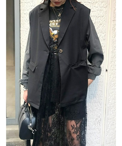 jouetie（ジュエティ）の「テーラードベストジレ（ベスト・レディース・ブラック/グリーン/アイボリー・MEDIUM）」の15枚目の写真