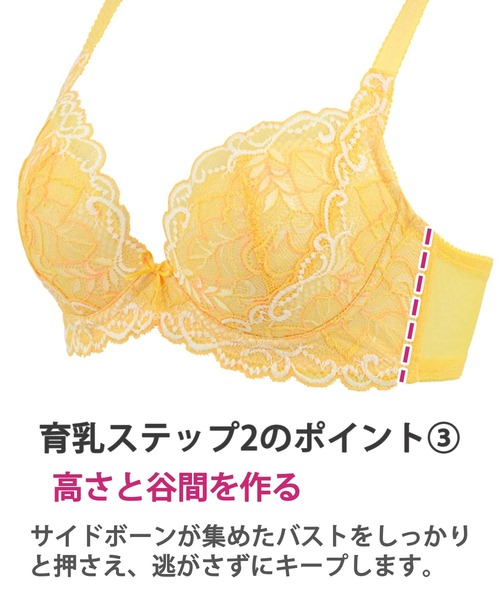 BRADELIS NEWYORK(ブラデリスニューヨーク)の「ブラデリス ベルステップ2ブラ22S1 育乳補正 補整(ブラジャー・レディース・コーラル/イエロー/ブルー・C70/D70/D65/B70/B75/D75/E75/C65/C75/F70/G75/F75/E70/G65/F65/G70/E65)」の7枚目の写真