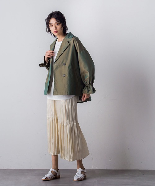 socolla（ソコラ）の「【socolla】ツイルトレンチショートジャケット（その他アウター・レディース・ベージュ/カーキ・M）」の4枚目の写真