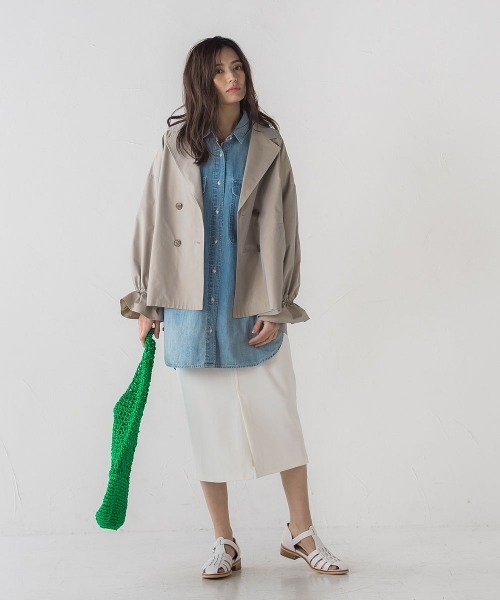 socolla（ソコラ）の「【socolla】ツイルトレンチショートジャケット（その他アウター・レディース・ベージュ/カーキ・M）」の11枚目の写真