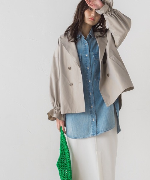 socolla（ソコラ）の「【socolla】ツイルトレンチショートジャケット（その他アウター・レディース・ベージュ/カーキ・M）」の14枚目の写真