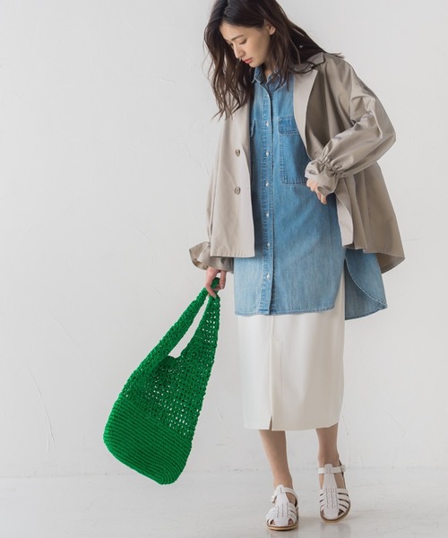 socolla（ソコラ）の「【socolla】ツイルトレンチショートジャケット（その他アウター・レディース・ベージュ/カーキ・M）」の8枚目の写真