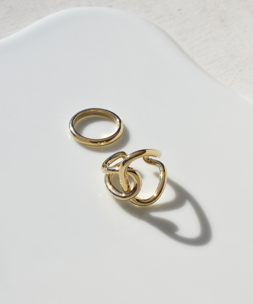 GOLDY(ゴールディ)の「ジオメトリック サークル クロス セット リング(リング・レディース・シルバー/ゴールド・FREE)」の3枚目の写真