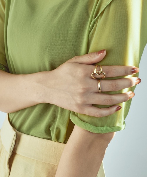 GOLDY(ゴールディ)の「ジオメトリック サークル クロス セット リング(リング・レディース・シルバー/ゴールド・FREE)」の6枚目の写真