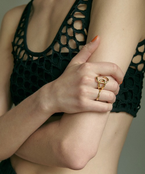 GOLDY(ゴールディ)の「ジオメトリック サークル クロス セット リング(リング・レディース・シルバー/ゴールド・FREE)」の13枚目の写真