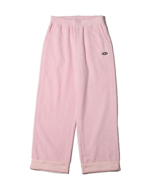 UGG（アグ）の「UGG@mos ROOM WEAR パイルサテン切替 パンツ（ルームウェア/パジャマ・レディース・ベージュ/グレー/ピンク・M/L）」の3枚目の写真