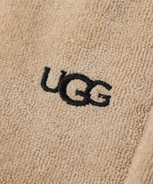 UGG（アグ）の「UGG@mos ROOM WEAR パイルサテン切替 パンツ（ルームウェア/パジャマ・レディース・ベージュ/グレー/ピンク・M/L）」の4枚目の写真