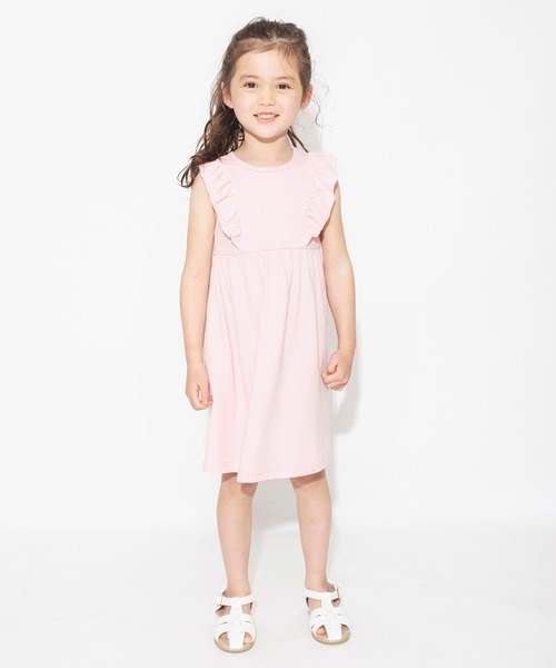 BRANSHES（ブランシェス）の「【WEB限定】無地/花柄肩フリル半袖ワンピース（ワンピース・キッズ・ブラック/ピンク/ブルー・130/100/120/110/150/140）」の20枚目の写真