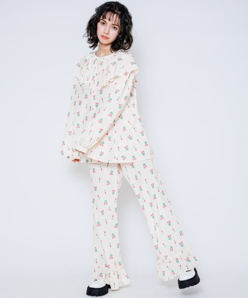 Candy Stripper（キャンディストリッパー）の「CHULIP FRILL HEM パンツ（その他パンツ・レディース・グレー/ブルー/アイボリー・2）」の6枚目の写真