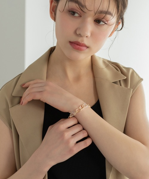 Edit Sheen（エディットシーン）の「クリアチェーンミックスブレスレット（ブレスレット・レディース・シルバー/ゴールド・FREE）」の10枚目の写真