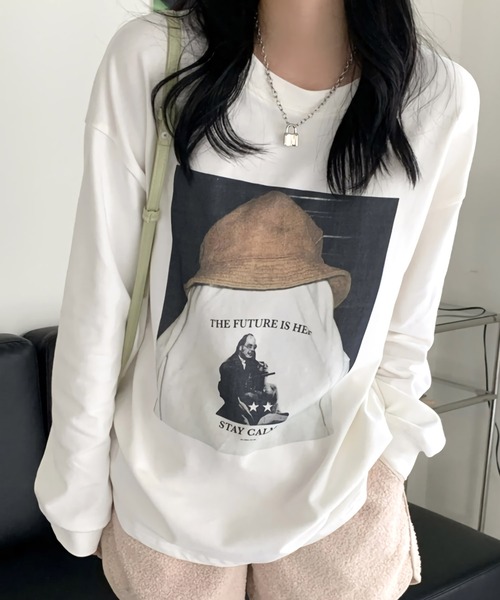 Dita（ディータ）の「デザインプルオーバールーズロンTee（Tシャツ/カットソー・レディース・ホワイト/ブラック・FREE）」の11枚目の写真