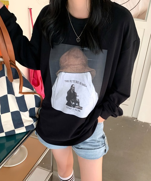 Dita（ディータ）の「デザインプルオーバールーズロンTee（Tシャツ/カットソー・レディース・ホワイト/ブラック・FREE）」の10枚目の写真