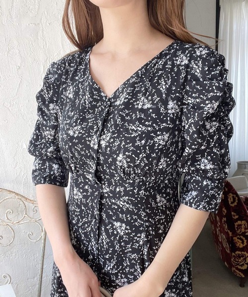 mysty woman（ミスティウーマン）の「袖コンシャスエンパイアワンピ 275295（ワンピース・レディース・アイボリー/グリーン系その他/ブラック/ブラック系/ベージュ/グリーン・FREE）」の12枚目の写真