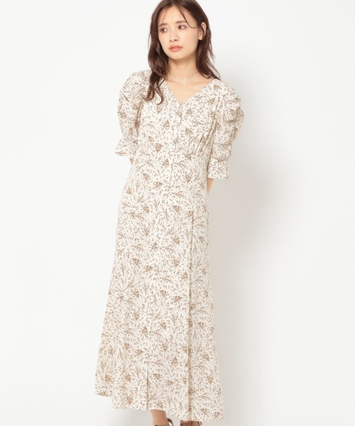 mysty woman（ミスティウーマン）の「袖コンシャスエンパイアワンピ 275295（ワンピース・レディース・アイボリー/グリーン系その他/ブラック/ブラック系/ベージュ/グリーン・FREE）」の14枚目の写真