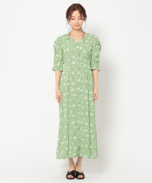 mysty woman（ミスティウーマン）の「袖コンシャスエンパイアワンピ 275295（ワンピース・レディース・アイボリー/グリーン系その他/ブラック/ブラック系/ベージュ/グリーン・FREE）」の16枚目の写真