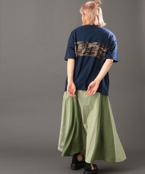 AVIREX(アヴィレックス)の「MESH PATTERN PRINTED T-SHIRT/ メッシュパターンプリントティーシャツ(Tシャツ/カットソー・レディース・オフホワイト/ブラック/ネイビー・FREE)」の6枚目の写真